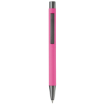 Caneta de alumínio com acabamento soft-touch e tinta azul cor cor-de-rosa segunda vista