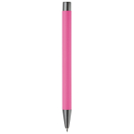 Caneta de alumínio com acabamento soft-touch e tinta azul cor cor-de-rosa quarta vista