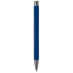 Caneta de alumínio com acabamento soft-touch e tinta azul cor azul-escuro quarta vista