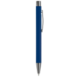 Caneta de alumínio com acabamento soft-touch e tinta azul cor azul-escuro quinta vista