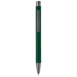 Caneta de alumínio com acabamento soft-touch e tinta azul cor verde-escuro segunda vista