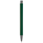 Caneta de alumínio com acabamento soft-touch e tinta azul cor verde-escuro quarta vista