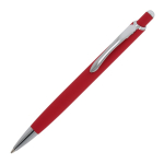 Caneta de alumínio com acabamento soft-touch de cores cor vermelho terceira vista