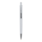 Caneta de alumínio com acabamento soft-touch de cores cor branco segunda vista
