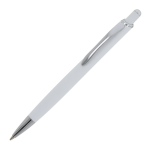 Caneta de alumínio com acabamento soft-touch de cores cor branco terceira vista