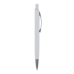 Caneta de alumínio com acabamento soft-touch de cores cor branco quinta vista