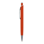 Caneta de alumínio com acabamento soft-touch de cores cor cor-de-laranja