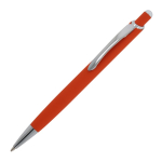 Caneta de alumínio com acabamento soft-touch de cores cor cor-de-laranja terceira vista