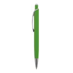 Caneta de alumínio com acabamento soft-touch de cores cor verde-lima