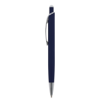 Caneta de alumínio com acabamento soft-touch de cores cor azul-escuro