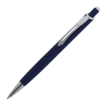 Caneta de alumínio com acabamento soft-touch de cores cor azul-escuro terceira vista