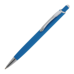 Caneta de alumínio com acabamento soft-touch de cores cor azul-claro terceira vista