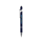 Caneta de alumínio reciclado com ponteira e tinta azul vista principal