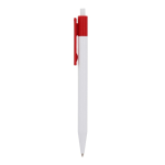 Caneta de plástico com detalhes coloridos na parte superior cor vermelho