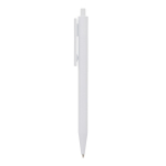 Caneta de plástico com detalhes coloridos na parte superior cor branco