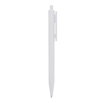 Caneta de plástico com detalhes coloridos na parte superior cor branco quinta vista