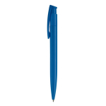 Caneta de plástico com cor completa com botão e feita na EU cor azul