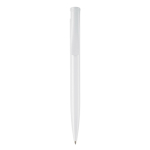 Caneta de plástico com cor completa com botão e feita na EU cor branco segunda vista