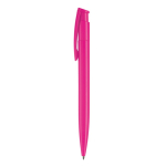 Caneta de plástico com cor completa com botão e feita na EU cor cor-de-rosa