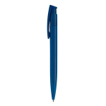 Caneta de plástico com cor completa com botão e feita na EU cor azul-escuro
