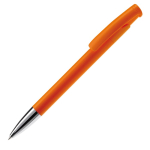 Caneta de botão de pressão de plástico de cores mate feita na EU cor cor-de-laranja terceira vista