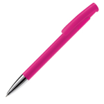 Caneta de botão de pressão de plástico de cores mate feita na EU cor cor-de-rosa terceira vista