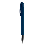 Caneta de botão de pressão de plástico de cores mate feita na EU cor azul-escuro