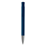 Caneta de botão de pressão de plástico de cores mate feita na EU cor azul-escuro segunda vista