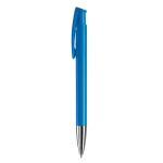 Caneta de botão de pressão de plástico de cores mate feita na EU cor azul-claro
