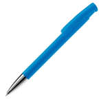 Caneta de botão de pressão de plástico de cores mate feita na EU cor azul-claro terceira vista