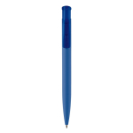 Caneta de plástico de cores com acabamento soft-touch cor azul segunda vista