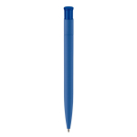 Caneta de plástico de cores com acabamento soft-touch cor azul quarta vista