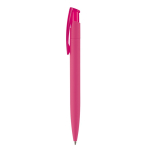 Caneta de plástico de cores com acabamento soft-touch cor cor-de-rosa
