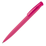 Caneta de plástico de cores com acabamento soft-touch cor cor-de-rosa terceira vista