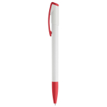Caneta de plástico com ponta e clip coloridos feita na EU cor vermelho