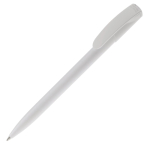 Caneta de plástico com ponta e clip coloridos feita na EU cor branco terceira vista