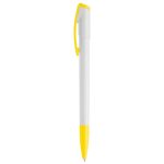 Caneta de plástico com ponta e clip coloridos feita na EU cor amarelo