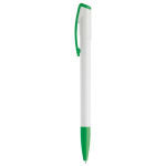 Caneta de plástico com ponta e clip coloridos feita na EU cor verde