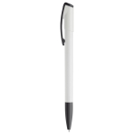 Caneta de plástico com ponta e clip coloridos feita na EU cor branco/preto
