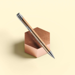 Porta-minas elegante feito de alumínio com 0,7 mm de grossura cor dourado sexta vista