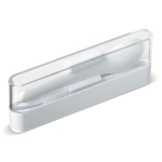 Caixa transparente com um conjunto de talheres brancos de plástico cor branco sexta vista