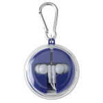 Estojo com mosquetão que inclui auriculares e cabo de carregamento segunda vista