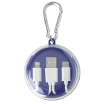 Estojo com mosquetão que inclui auriculares e cabo de carregamento terceira vista