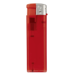 Isqueiro eletrónico recarregável de cores transparentes cor vermelho transparente terceira vista