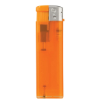 Isqueiro eletrónico recarregável de cores transparentes cor cor-de-laranja transparente terceira vista