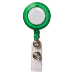Porta-identificação extensível com logo e clipe de metal Extend cor verde transparente
