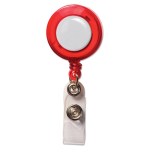 Porta-identificação extensível com logo e clipe de metal Extend cor vermelho transparente