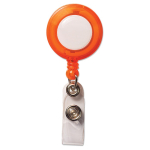 Porta-identificação extensível com logo e clipe de metal Extend cor cor-de-laranja transparente