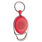 Porta-identificação, várias cores, clip ajustável e fio de 60cm cor vermelho