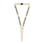 Lanyard de algodão orgânico com fivela de segurança e mosquetão vista principal